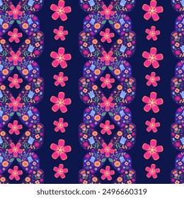 Patrón de mariposas florales sin fisuras, patrón de repetición. Diseño para la tela, educación, proyectos escolares, embalaje, papelería, decorativo