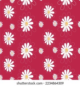 nahtlose Muster, Blumen, Prüfer,   viva magenta die Farbe von 2023 