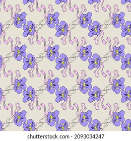  seamless pattern floral. colored vector illustration