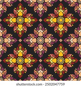 Seamless pattern floral colourful desain