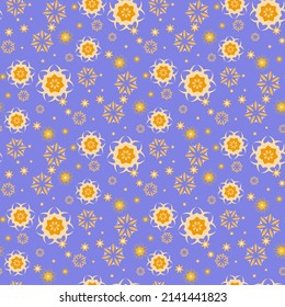 Seamless pattern - floral constellation. Vector editable pattern