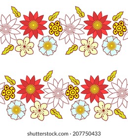 Seamless pattern with floral decor