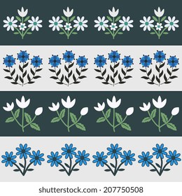 Seamless pattern with floral decor