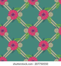 Seamless pattern with floral decor
