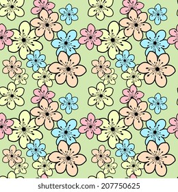 Seamless pattern with floral decor