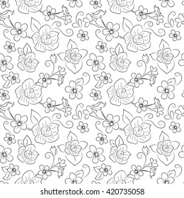 Seamless pattern. Floral decorative elements. Perfect for printing on fabric or paper