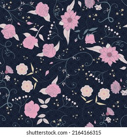 seamless pattern floral decorative for textile fabric or paper