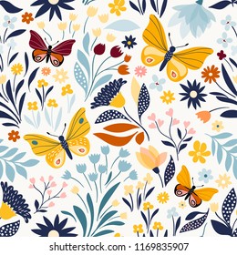 Seamless pattern with floral design