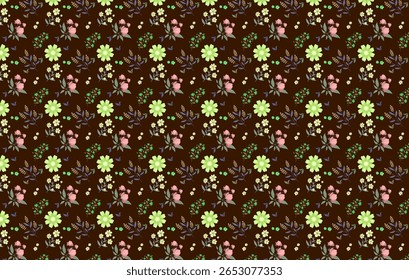 Ilustración de arte de diseño floral de patrón transparente 