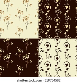 Seamless pattern for floral design. Dandelion flower. Vector pattern collection