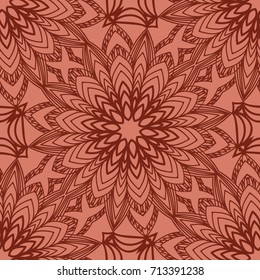 seamless pattern with floral design. decorative lace texture. vector illustration. brick color. for wallpaper, fabric print, background