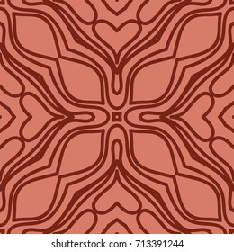 seamless pattern with floral design. decorative lace texture. vector illustration. brick color. for wallpaper, fabric print, background