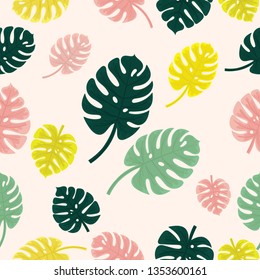 seamless pattern. floral design. Paradise nature. Jungle foliage. Exotic plants. floral design. vector illustration.
