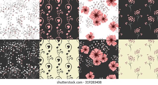 Seamless pattern for floral design. Petunia flower. Vector illustration.