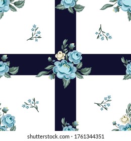 Seamless pattern with floral design for textile. Vector.
