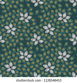 seamless pattern of floral design Vector abstract repeat backdrop illustration. Design for prints, textile, decor, fabric. Street Art Print. Modern Seamless Pattern. Gray, Hand Drawn. Linear Collage