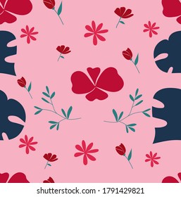 Seamless pattern with floral element.