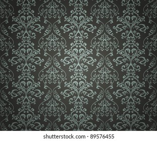 Seamless pattern with floral element in retro style