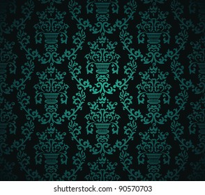 Seamless pattern with floral element in retro style