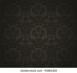 Seamless pattern with floral element in retro style