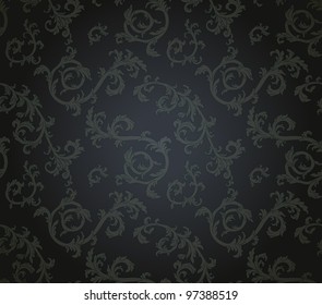 Seamless pattern with floral element in retro style