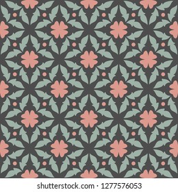 Seamless pattern with floral elements.