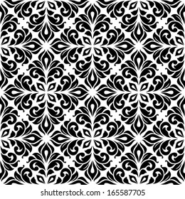 Seamless pattern with floral elements. 