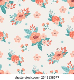 Seamless pattern with floral elements