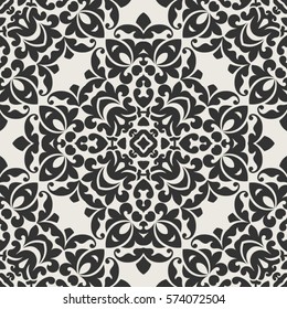 Seamless pattern with floral elements.