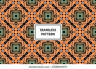 Patrón sin inconvenientes con elementos florales. diseño abstracto de vector colorido. Rejas decorativas de estilo árabe. Fondo para textil, tejido y envoltura.