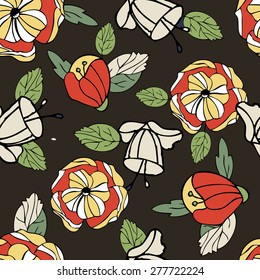 seamless pattern  with floral elements . greeting , invitation to the wedding. birthday. Vintage vector background 8