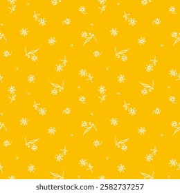 seamless pattern of floral elements, hand-drawn