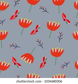 Seamless pattern with floral elements. perfect for packagin design, wall decor.