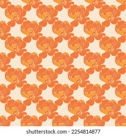 Seamless pattern with floral elements. Vector texture. 
