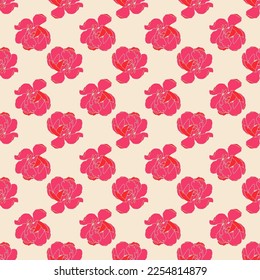Seamless pattern with floral elements. Vector texture. 