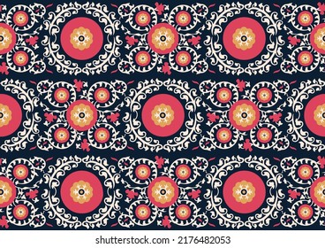 Seamless pattern with floral elements.Seamless colorful pattern with mandala. Vintage decorative element. The hand-drawn pattern is in Pakistani—Islam, Arabic, Indian, and ottoman motifs.
