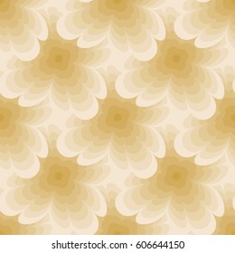 Seamless pattern. Floral fantasy. Gold tone.