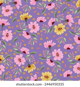 seamless pattern floral flower blossom leaves illustration doodle animal nature :for wallpaper, postcard, greeting cards, wedding invite