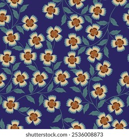 seamless pattern floral flower blossom leaves illustration doodle animal nature :for wallpaper, postcard, greeting cards, wedding invite ,gift paper
