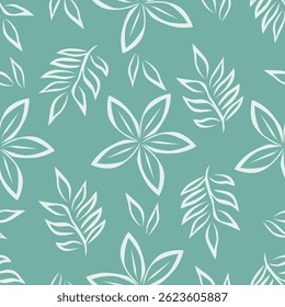 seamless pattern floral flower blossom leaves illustration doodle animal nature :for wallpaper, postcard, greeting cards, wedding invite