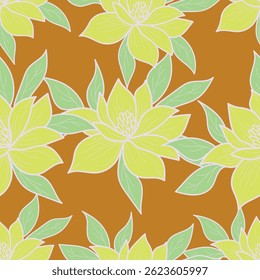 seamless pattern floral flower blossom leaves illustration doodle animal nature :for wallpaper, postcard, greeting cards, wedding invite
