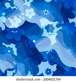 Seamless pattern floral flower transparency abstract..Print fashion textile.Vector illustration.