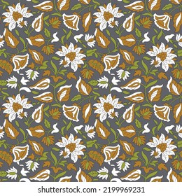 seamless pattern with floral flowers and background