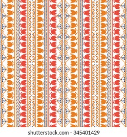 Seamless pattern. Floral folk ornament