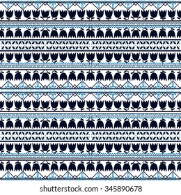 Seamless pattern. Floral folk ornament