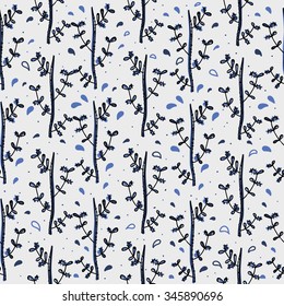 Seamless pattern. Floral folk ornament