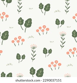 Patrón sin foco con flor de jardín floral, Colección de flores con hojas, plantas, botánico, diseño vectorial sin fisuras para la moda, tela, papel pintado, fondo. Patrón lindo.