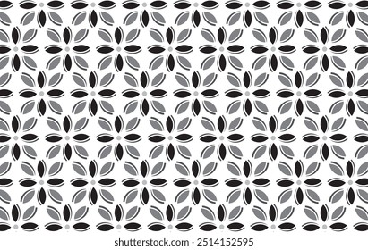 Patrón sin fisuras. Patrón geométrico floral. Diseño de patrón de estilo moderno en blanco y negro. Se puede utilizar para carteles, folletos, postales y otras necesidades de impresión