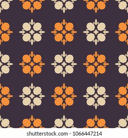 Seamless pattern with floral geometric elements.