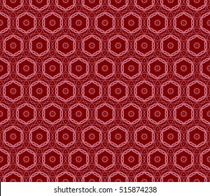 seamless pattern. floral geometric lace texture for design invitation, wallpaper, fabric. red color. Decorative background, tribal ethnic ornament